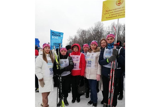 Команда Минкультуры Чувашии приняла участие во всероссийском забеге «Лыжня России»