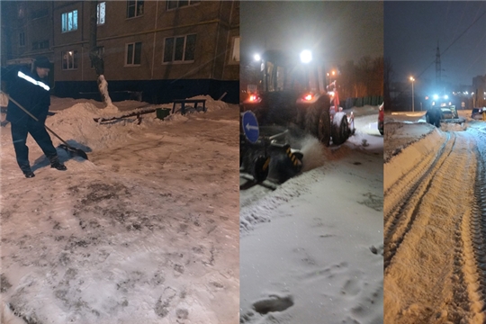Работники ЖКХ Московского района г. Чебоксары вышли на уборку снега