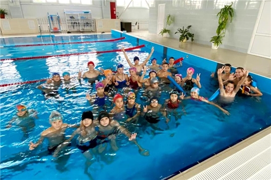 В бассейне, построенном по федеральному проекту «Спорт - норма жизни», обучаются плаванию учащиеся 10 школ Аликовского района предпросмотр