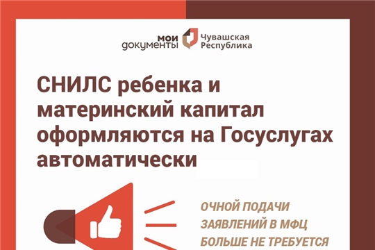 СНИЛС ребенка и материнский капитал оформляются автоматически на портале Госуслуг в проактивном режиме