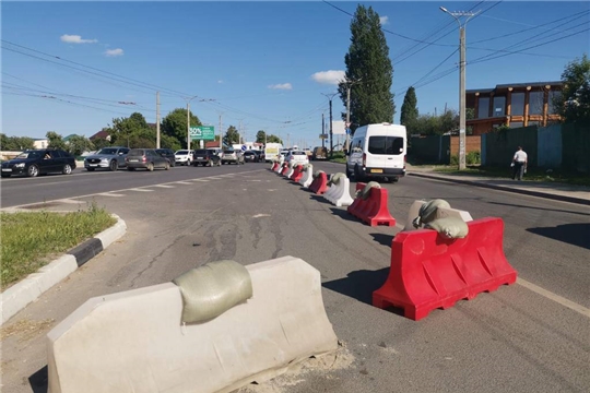 В Чебоксарах регулируют дорожное движение рядом с реконструкцией транспортного кольца