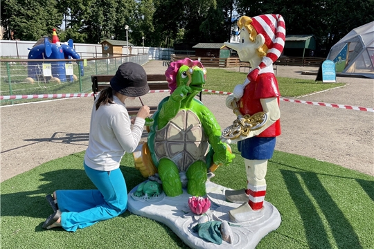 В парке Николаева к юбилею обновляют входную группу и скульптуры