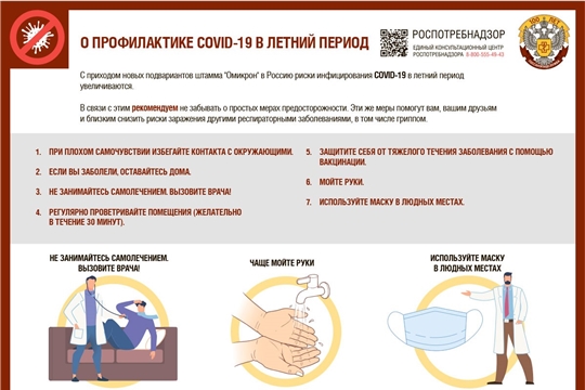 Информация Федеральной службы по надзору в сфере защиты прав потребителей и благополучия человека «О профилактике COVID-19 в летний период»