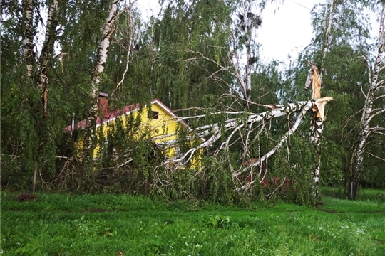 Последствия шквалистого ветра в Чувашии