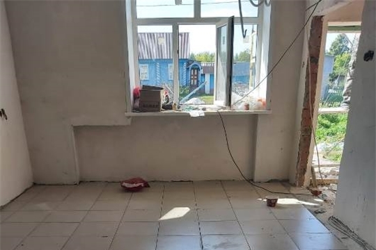 Ремонтные работы здания врачебной амбулатории д. Мунсют Цивильского района идут к завершению
