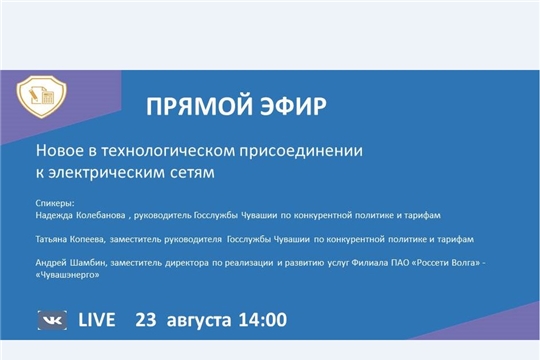 Сегодня в 14.00 часов состоится прямой эфир на тему «Новое в технологическом присоединении к электрическим сетям»