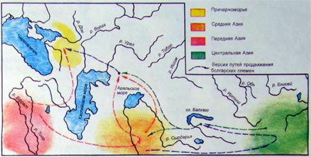 Схематическая карта расселения древних племен