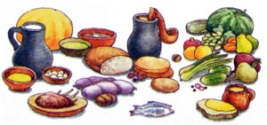 Основные продукты питания болгаро-суварских племен.