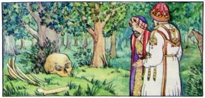 Ибн Фадлан и царь осматривают кости великана.