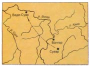 Схематическая карта переселения суварских племён