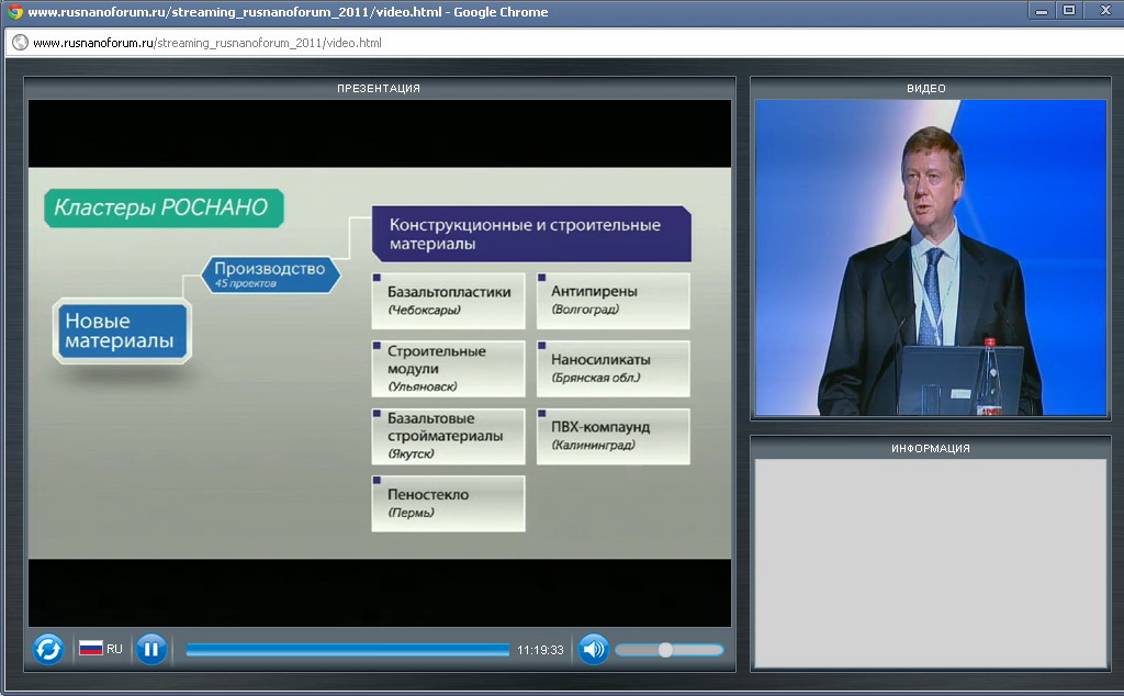 11:28 Сегодня в Москве открылся международный форум по нанотехнологиям Rusnanotech 2011