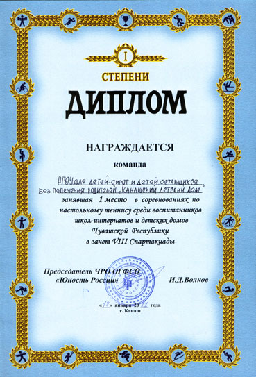 Победа юных теннисистов города Канаш на соревнованиях VIII Спартакиады воспитанников школ-интернатов и детских домов