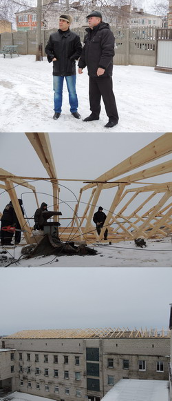 В рамках программы модернизации здравоохранения ведется капитальный ремонт крыши  Красночетайской районной больницы