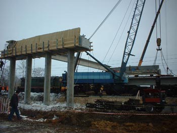 Продолжается строительство путепровода в поселке Урмары