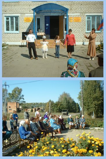 Передвижное клубное учреждение отдела культуры, спорта и архивного дела Шумерлинского района на зернотоках в уборочную страду