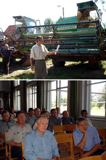 Совещание по подготовке зерноуборочных комбайнов и зернотоков к уборке урожая 2004 года.