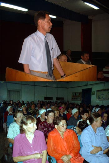 Сегодня на собрании уполномоченных колхоза «Ленинская искра» принял участие глава Ядринского района Е. Яранский