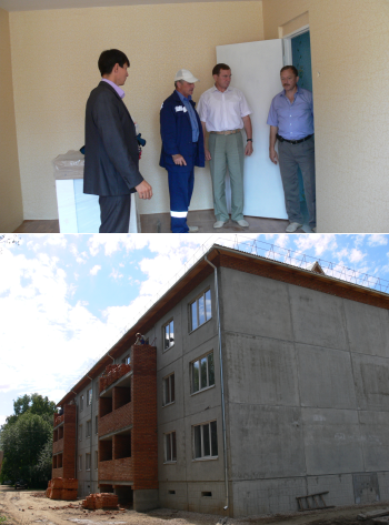 В Ядринском районе подходит к завершению строительство нового трехэтажного многоквартирного дома по программе «Ветхое жилье»