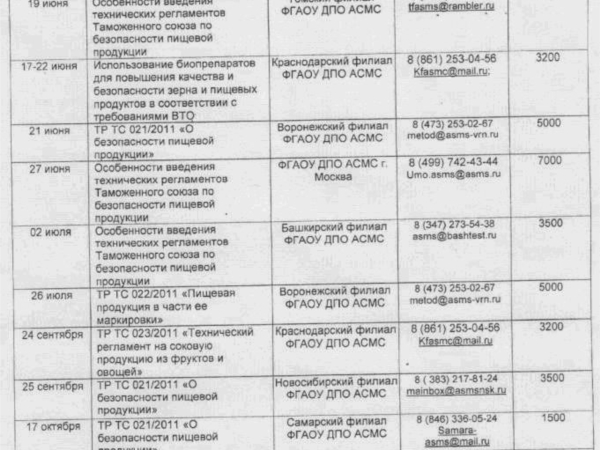 АСМС предлагает цикл семинаров по Техническим регламентам Таможенного союза