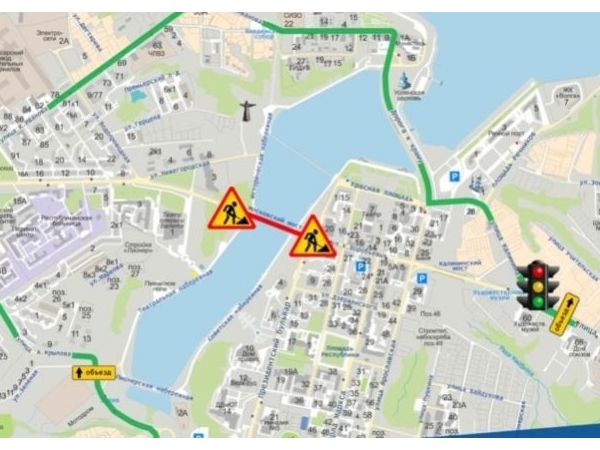 Обвал дорожного полотна произошёл на Московском мосту в Чебоксарах