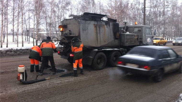 Ремонт чебоксарских дорог продолжается зимой