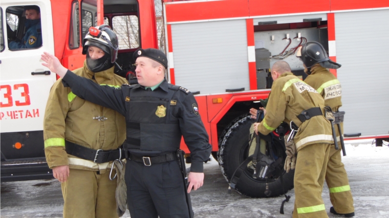 Красночетайский район: проведены учения по решению пожарно-тактических задач