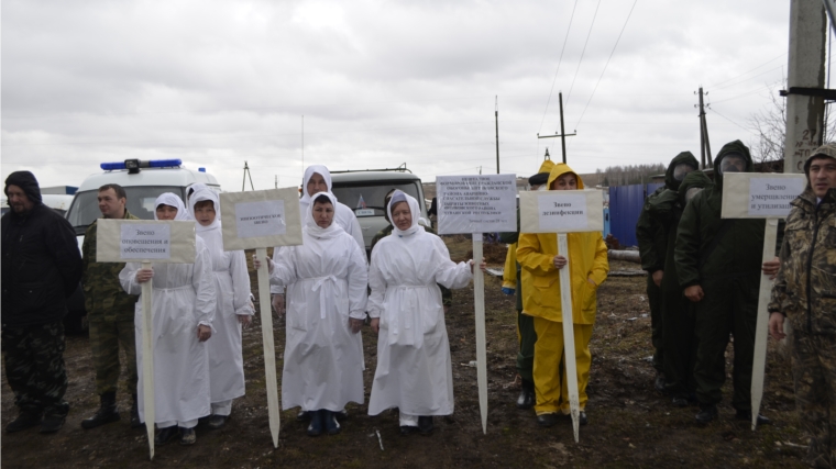 В Янтиковском районе прошла командно-штабная тренировка (КШТ) на тему: «Организация мероприятий по ликвидации очага африканской чумы свиней на территории Янтиковского района Чувашской Республики»