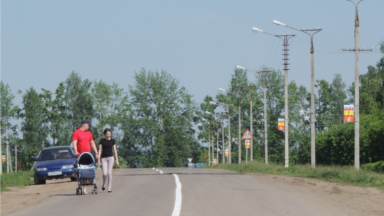 В Красночетайском районе начата разметка автомобильных дорог и пешеходных переходов