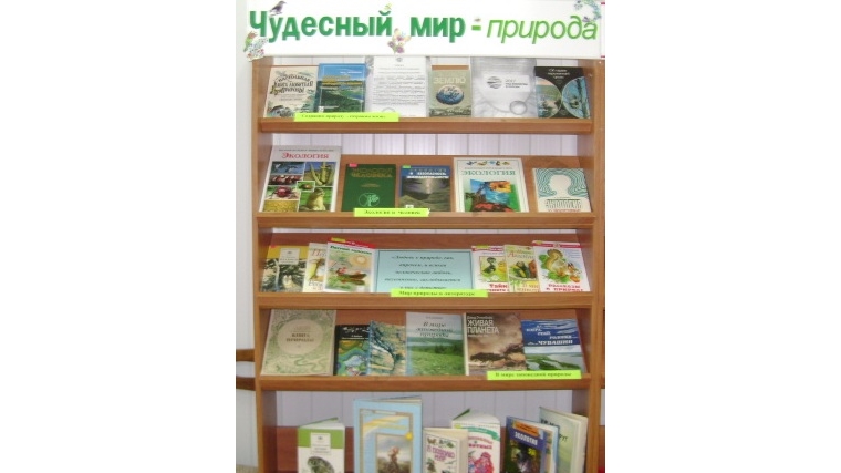 В читальном зале Аликовской детской библиотеки организована постоянно действующая книжная выставка «Чудесный мир – природа»