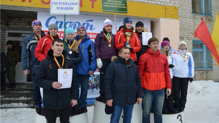 Команда Гостехнадзора Чувашии заняла второе место в эстафете по лыжным гонкам