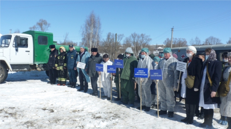 В Вурнарском районе прошли командно-штабные учения по предотвращению очага ящура