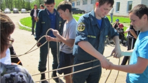 Соревнования по пожарно-спасательному спорту среди школ Мариинско-Посадского района