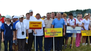 Команда Канашского района - на летнем этапе ХII Спартакиады работников органов местного самоуправления в  д. Пшонги Красноармейского района