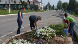 В Мариинско-Посадском районе продолжаются работы по благоустройству территорий населенных пунктов