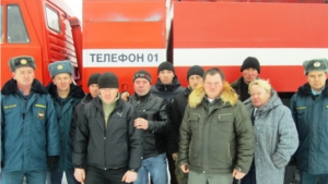 Встреча огнеборцев ПЧ-40 с добровольными пожарными Первостепановского сельского поселения