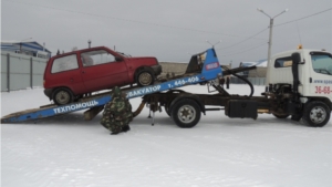 Штрафплощадка в поселке Лапсары