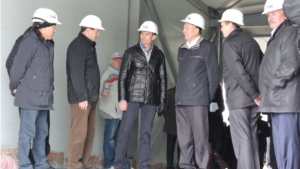 Глава Чувашии Михаил Игнатьев ознакомился с ходом строительства картофелехранилища в селе Полевые Пинеры