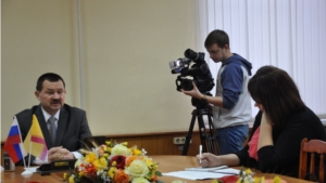 Пресс- конференция главы администрации Батыревского района со средствами СМИ республики и района