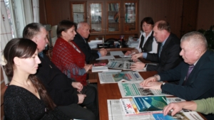 Глава администрации Урмарского района К.В. Никитин посетил районную газету "Херле ялав"