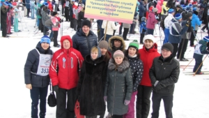 Команда Госслужбы на массовой лыжной гонке «Лыжня России – 2015»