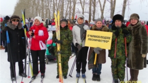 Работники лесной охраны Мариинско-Посадского лесничества приняли участие в «Лыжне России-2015»