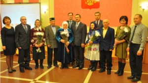 Чествование юбиляров семейной жизни  во Дворце бракосочетания Батыревского района