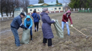 В рамках экологического субботника «Зеленая волна» в  Мариинско-Посадском районе начались работы по благоустройству территории