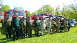 Тактико-специальные учения по тушению лесных пожаров в Канашском лесничестве