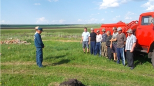 Объектовая тренировка с Добровольной пожарной командой Полевосундырского сельского поселения на тему "Отработка практических действий по тушению условного пожара"