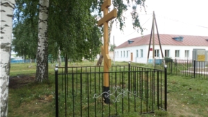 Огораживание  памятного креста в Сабанчино