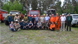 Специальные учения пожаротушения в лесу