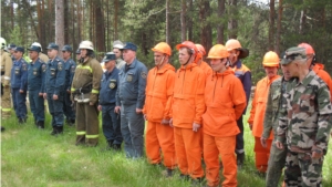 Учения по тушению лесных пожаров в Чебоксарском лесничестве