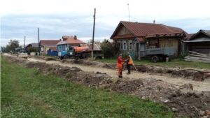 В Сутчевском сельском поселении Мариинско-Посадского района продолжается строительство автомобильной дороги