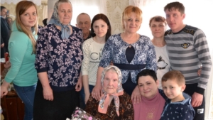 90-летний юбилей труженицы тыла из с. Мишуково М.Ф. Ляховой